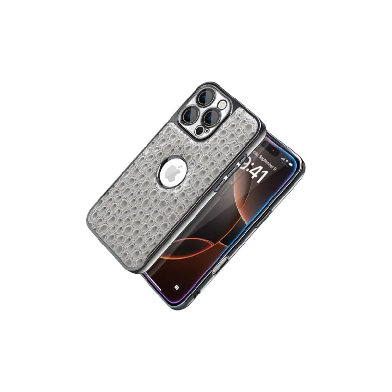 Kona Chun Genuine Leather Material Classic Impact Resistant Dust Resistant Snake Skin Phone Cases-7