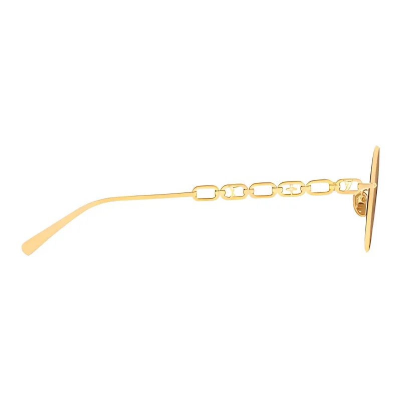 LOUIS VUITTON Acetate Metal Round Sunglasses Women's Gold-3