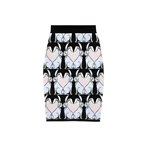 Burberry SS23 The Year Of The Rabbit Knit Long Skirts Women's Black