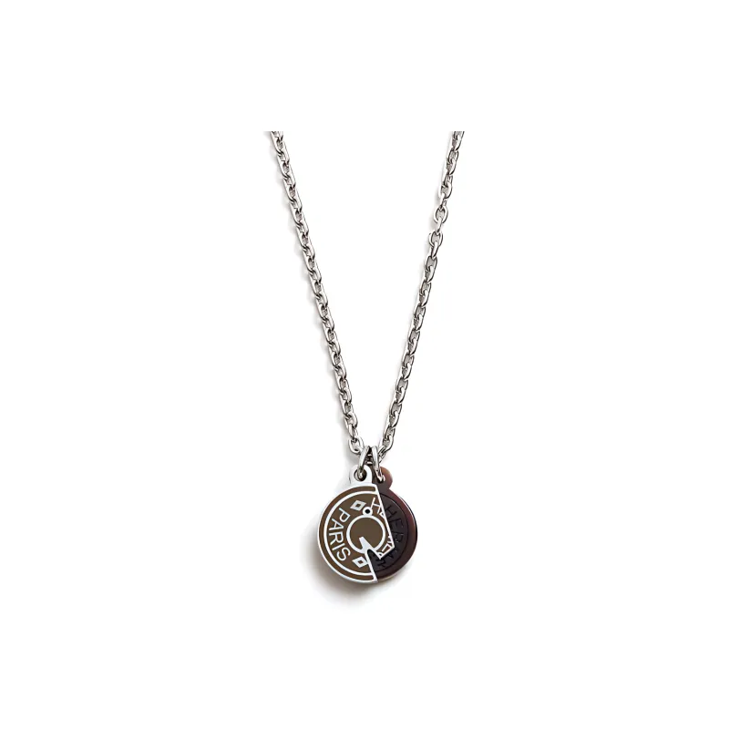 HERMES Carrousel Ox Horn, Palladium Plated Metal Necklaces Men's Tin Gray-1