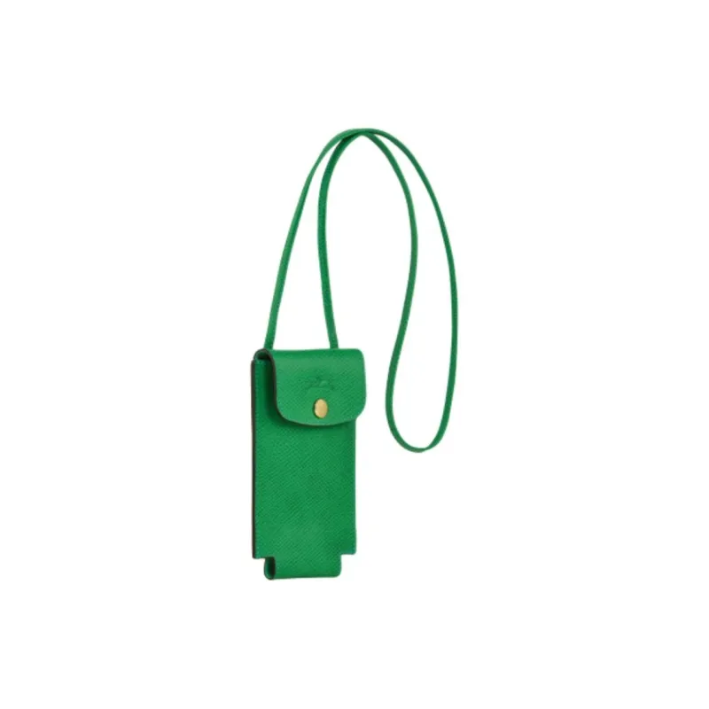 LONGCHAMP Cow Leather Shoulder Bag Crossbody Bag Cell Phone Pouch Regular Men's Green-2