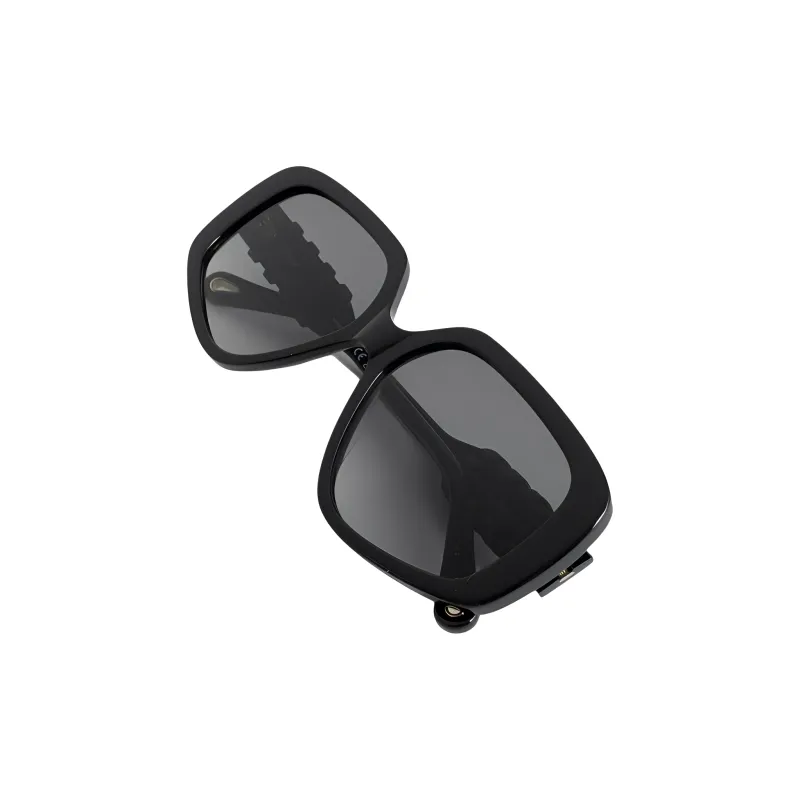 Chloe Acetate Irregular Shape Sunglasses Women's Black-3