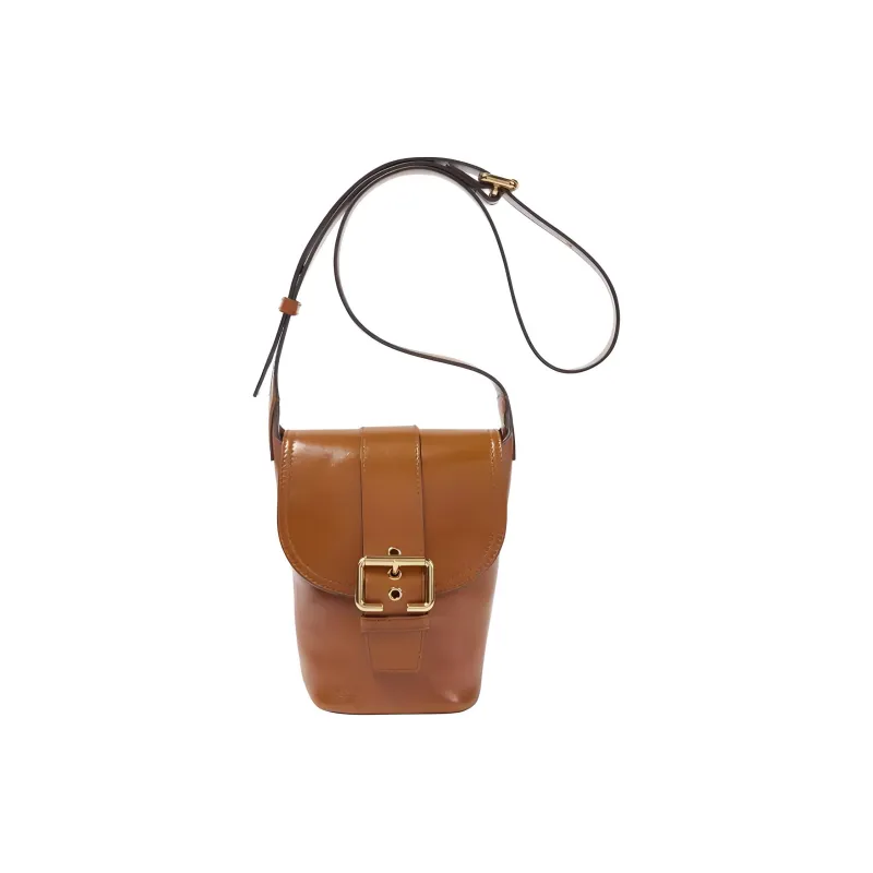 Chloe Leather Shoulder Bag Crossbody Bag Mini Women's Brown-0
