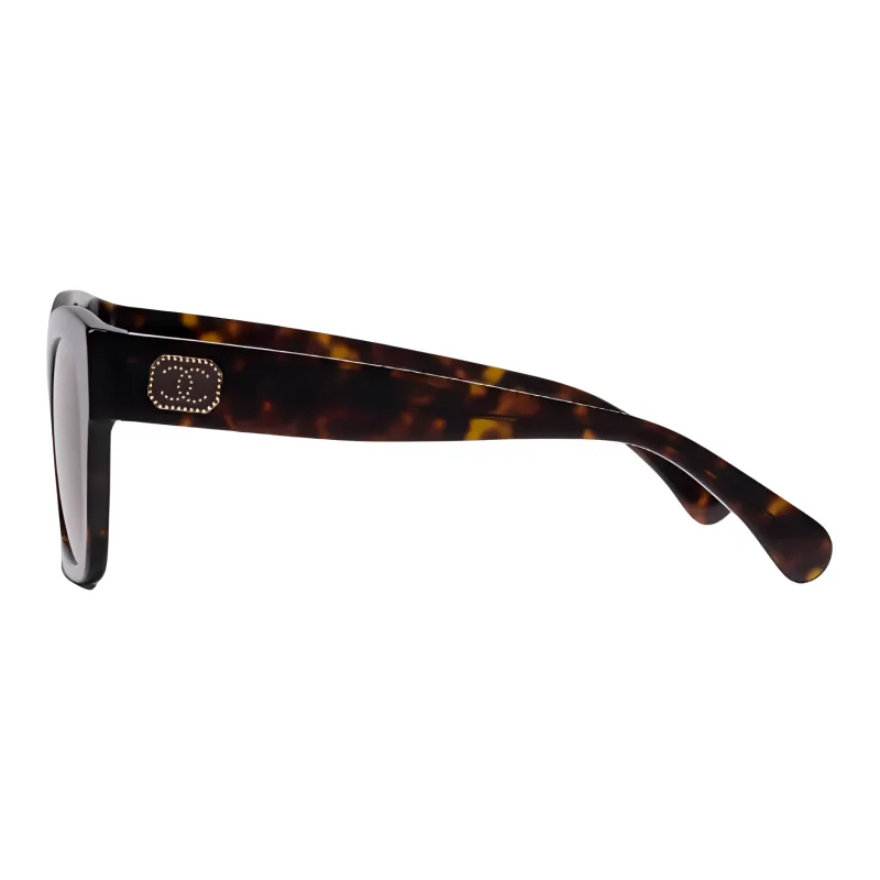 CHANEL Acetate Square Sunglasses Unisex Tortoiseshell-2