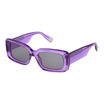 Furla Acetate Metal Rectangular Sunglasses Unisex Purple