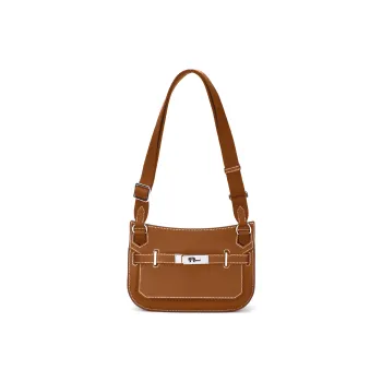 HERMES Jypsiere Evercolor Leather Crossbody Bag, Shoulder Bag Women's Gold Brown