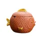 Red Clay Koi Fish[Length Approx. 13cm, Width Approx. 10.2cm, Height Approx. 9.8cm]