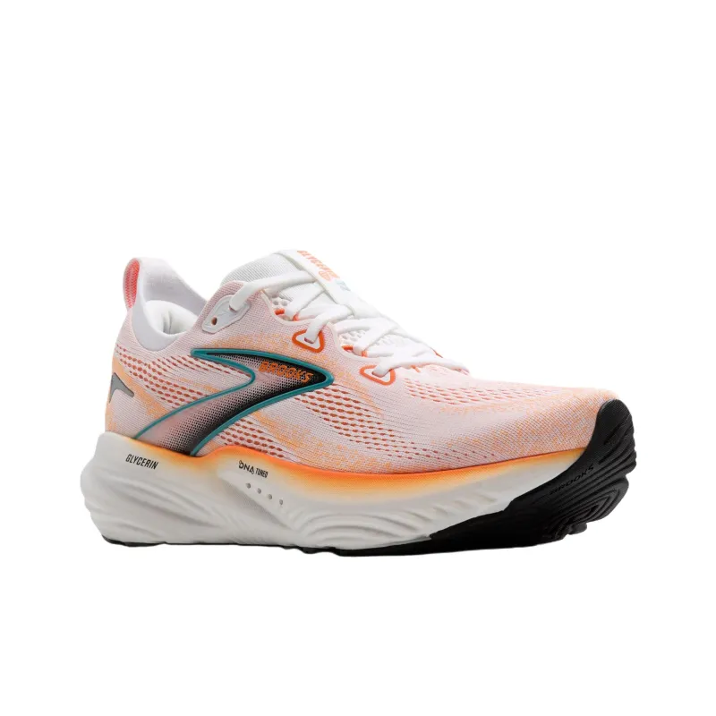 Brooks Glycerin 22 Anti Slip Wear Resistant Low Top Casual Running Shoes Men's White Orange-1