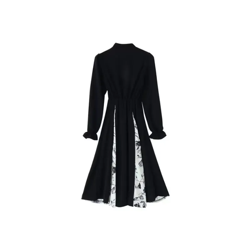 Lookinto Long Sleeved Dress Women's Black-1