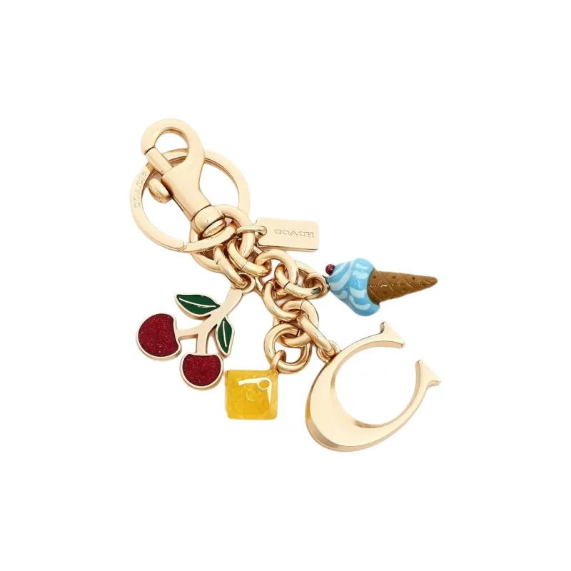 COACH Metal Bag Charm Keychain Bag Accessory Women's Gold-3