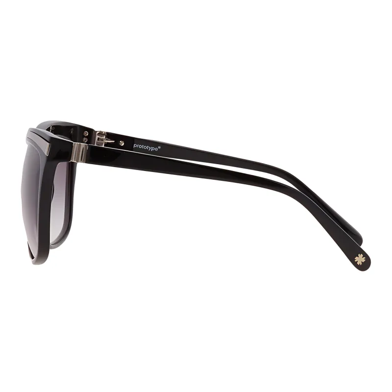Yohji Yamamoto Acetate Irregular Shape Sunglasses Women's Black-2