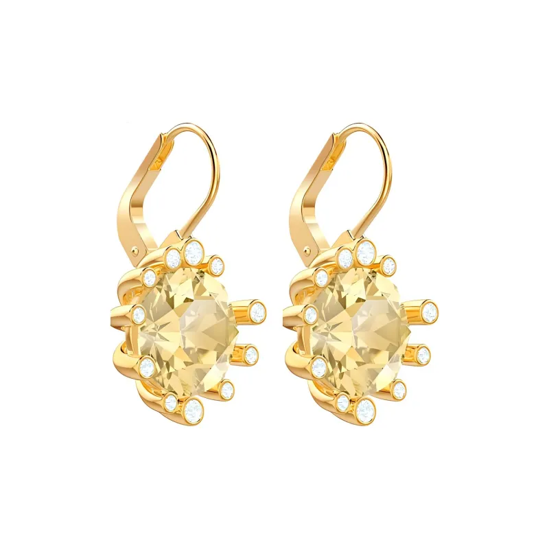 Swarovski Gold Plated Crystal Earrings Women's Gold-2