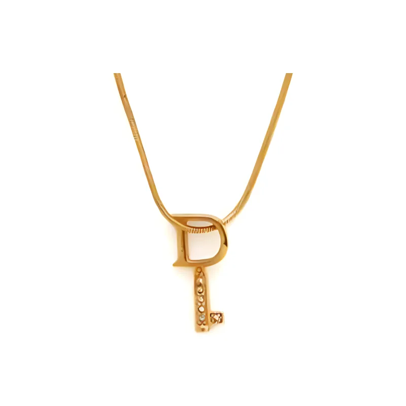 DIOR Logo Key Necklace-2