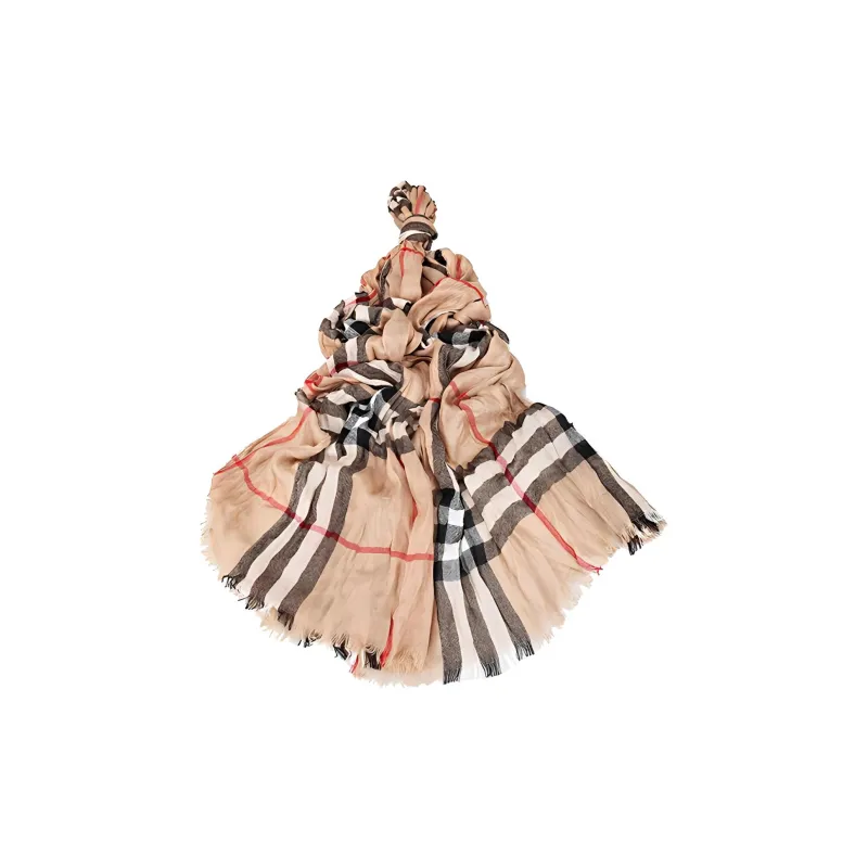 Burberry Knit Scarves Women's Camel-1