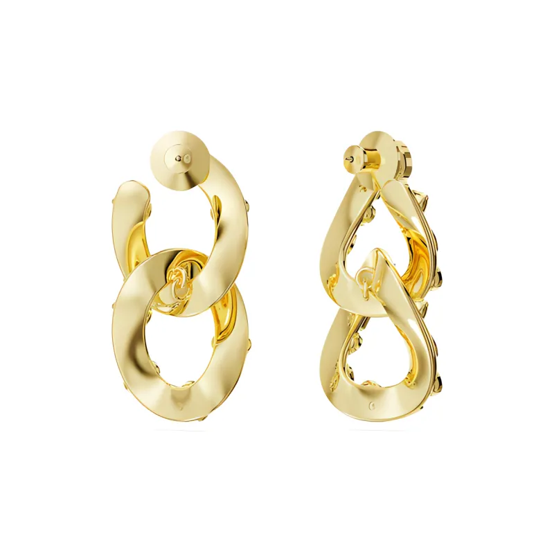 Swarovski Faux Crystal Earrings Women's Gold-3