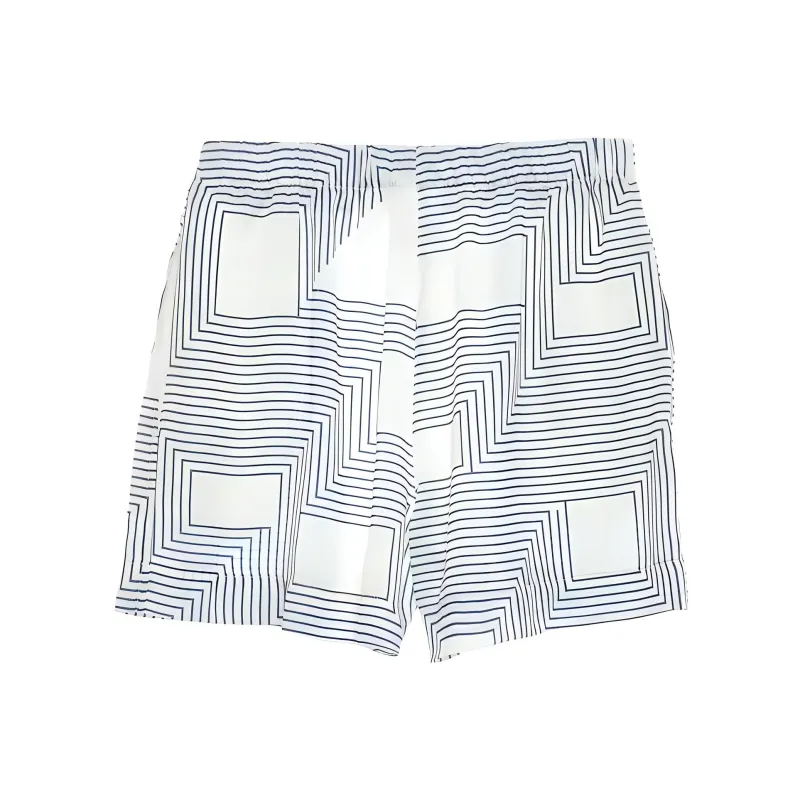LOW CLASSIC Geometric-print Satin-finish Shorts-1