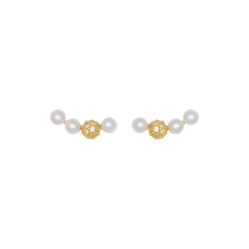 Rhymes Gold Plated Copper Stud Earrings Women's