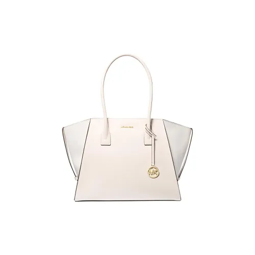 MICHAEL KORS Avril Leather Crossbody Handbag, Shoulder Bag Extra Large Women's Cream
