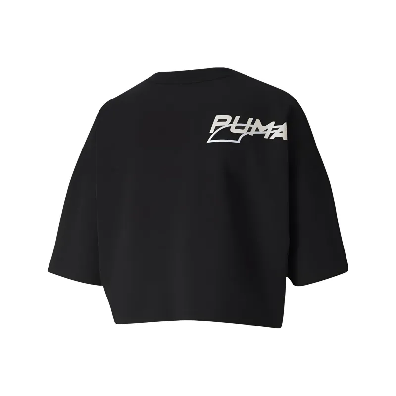 PUMA EVIDE FORM Drop Shoulder Sleeve T Shirt Women's Black-1