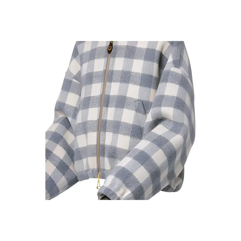 LOUIS VUITTON Double Face Check Zip Up Jacket-5