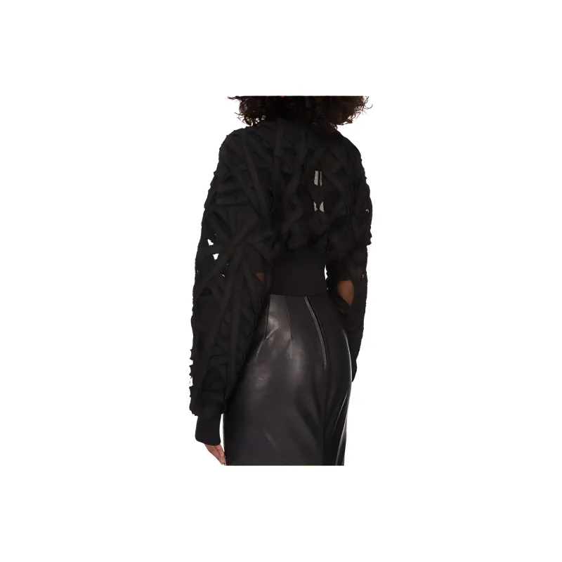 RICK OWENS Flight Cropped Jacket 'Black'-1