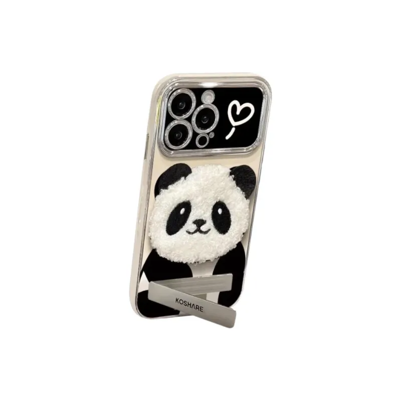 Sopi TPU Material Electroplated Large Window Panda Phone Cases Compatible With IPhone 16/15 Pro Max/Apple 13/14 Pro/Max-2