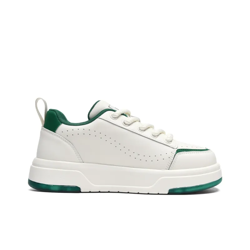 Lee Trendy Versatile, Fashion Minimalist Style White Sneakers Low Top Skateboard Shoes Men's-7