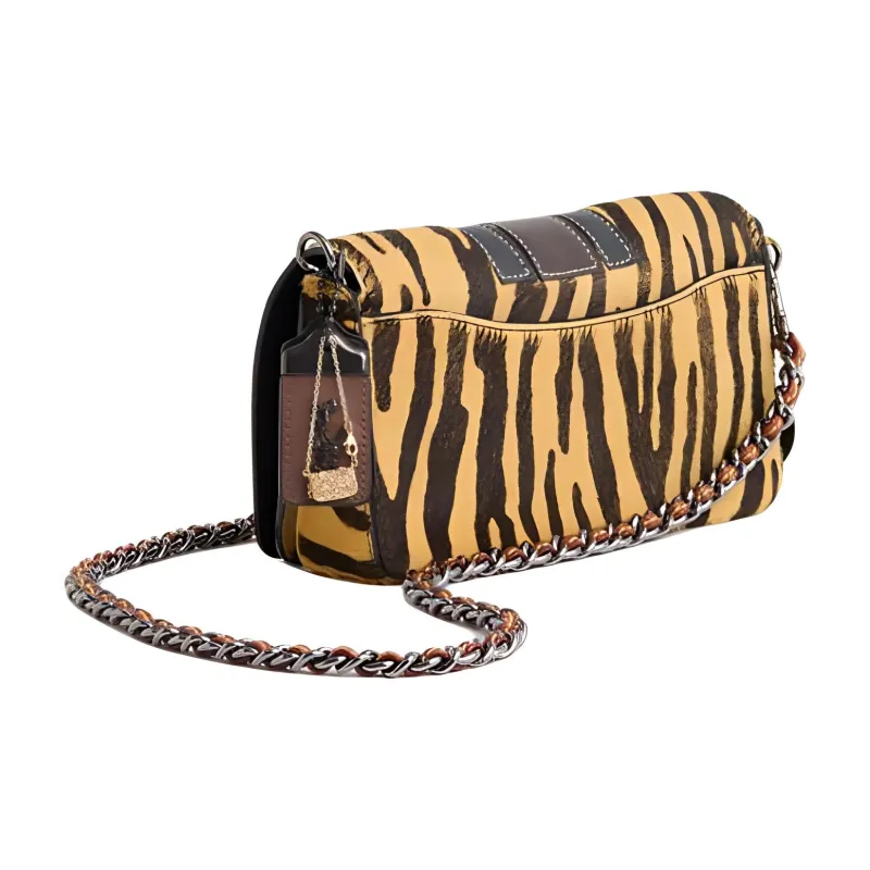 COACH Dinky Calfskin Crossbody Bag Shoulder Bag Medium Size Women's Tiger Orange-1