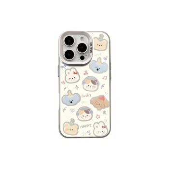 Wei Xin Acrylic Material All Over Animal Avatars Phone Cases Compatible With IPhone 16/15 Pro Max/Apple 13/14 Pro/Max