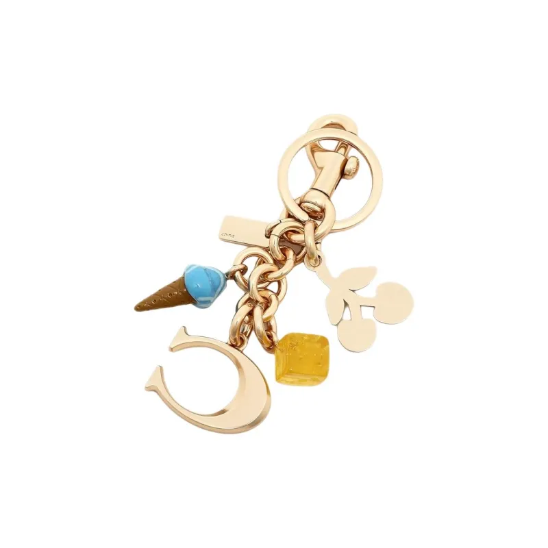 COACH Metal Bag Charm Keychain Bag Accessory Women's Gold-2