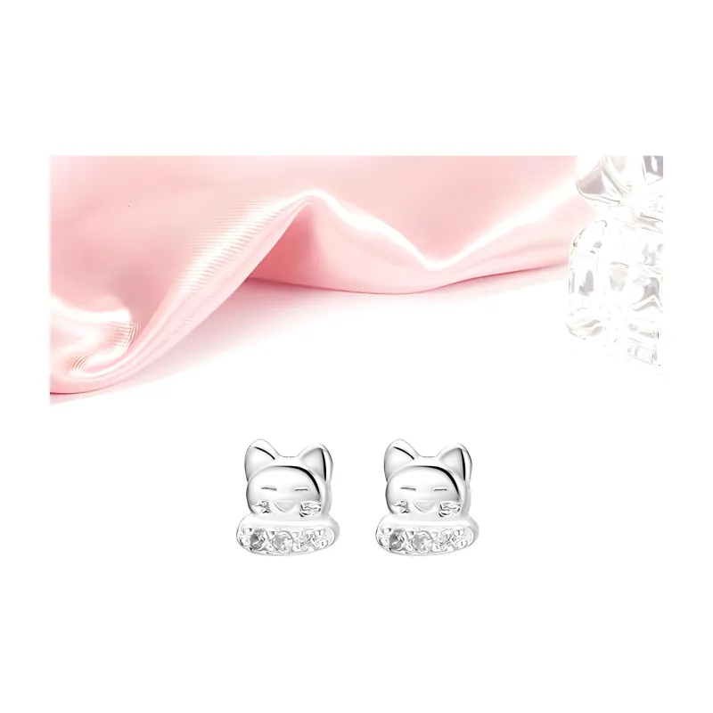 MIDNIGHT MOMENT S999 Silver Stud Earrings Women's-5