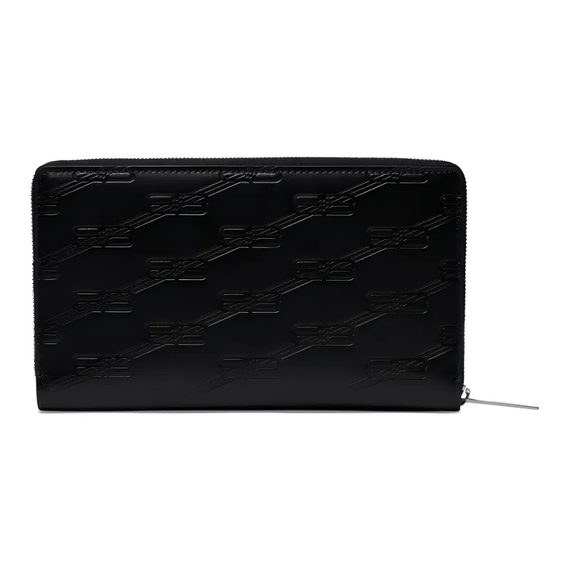 Balenciaga Phenol Cow Leather Wallet Men's Black-1