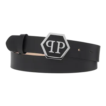 PHILIPP PLEIN Hexagon logo Leather Belt