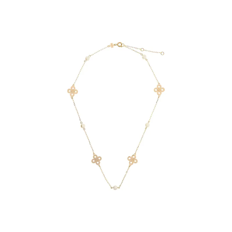 TORY BURCH Logo Plaque Chained Necklace-1