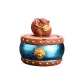 Blue Drum Lion[Diameter Approx. 10.5cm, Height Approx. 11.8cm]