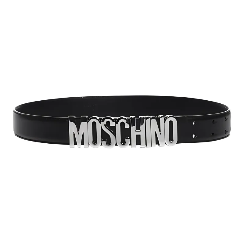 MOSCHINO Calf Leather Logo Belt-0