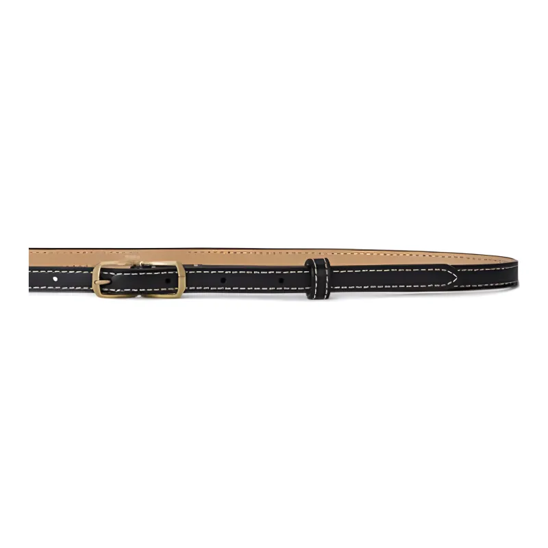 Polo Ralph Lauren Cow Leather Belts Women's Black Width 1CM-1