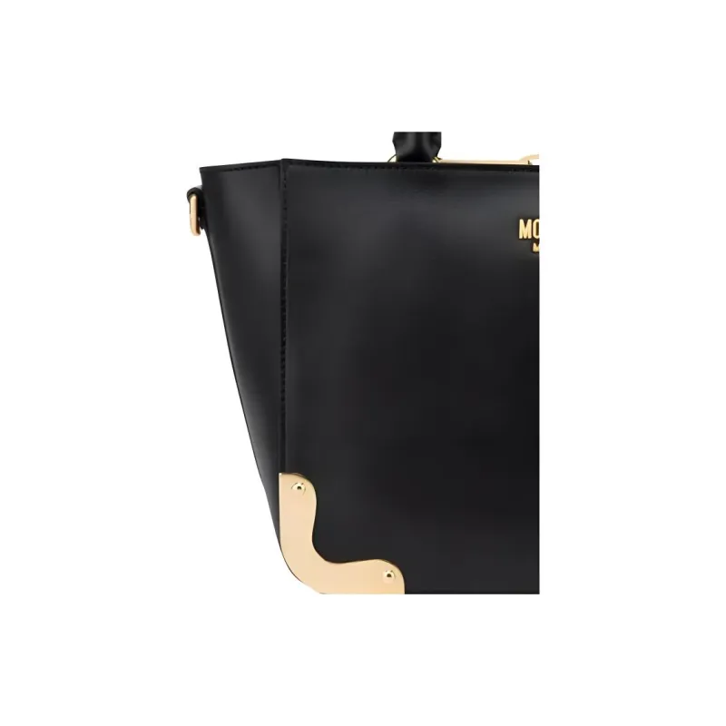 MOSCHINO Logo-lettering Leather Shoulder Bag-3