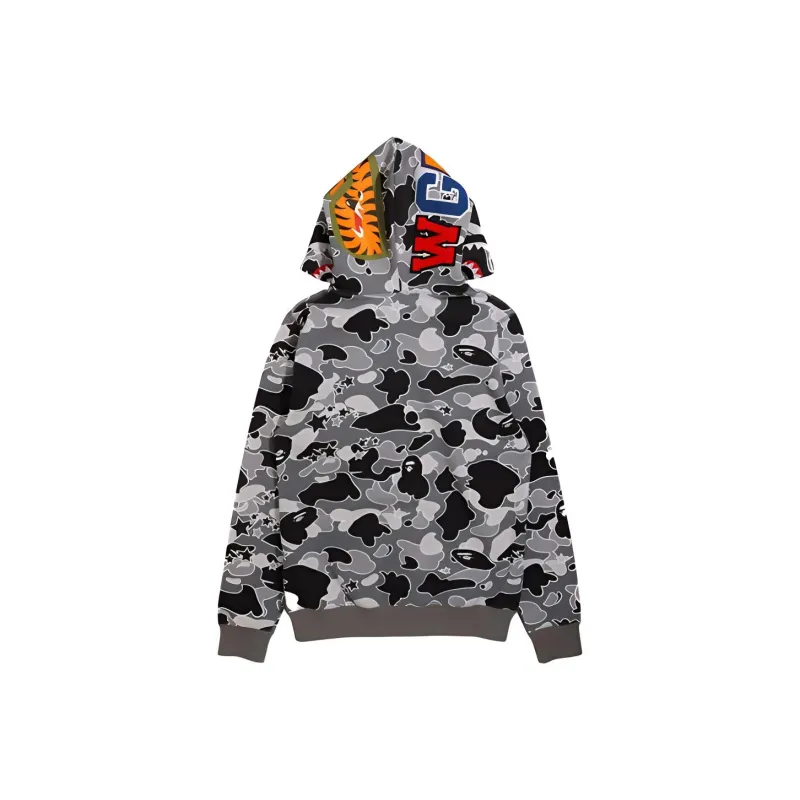 A BATHING APE Women's Sta Camo Shark Full Zip Hoodie Pink-2