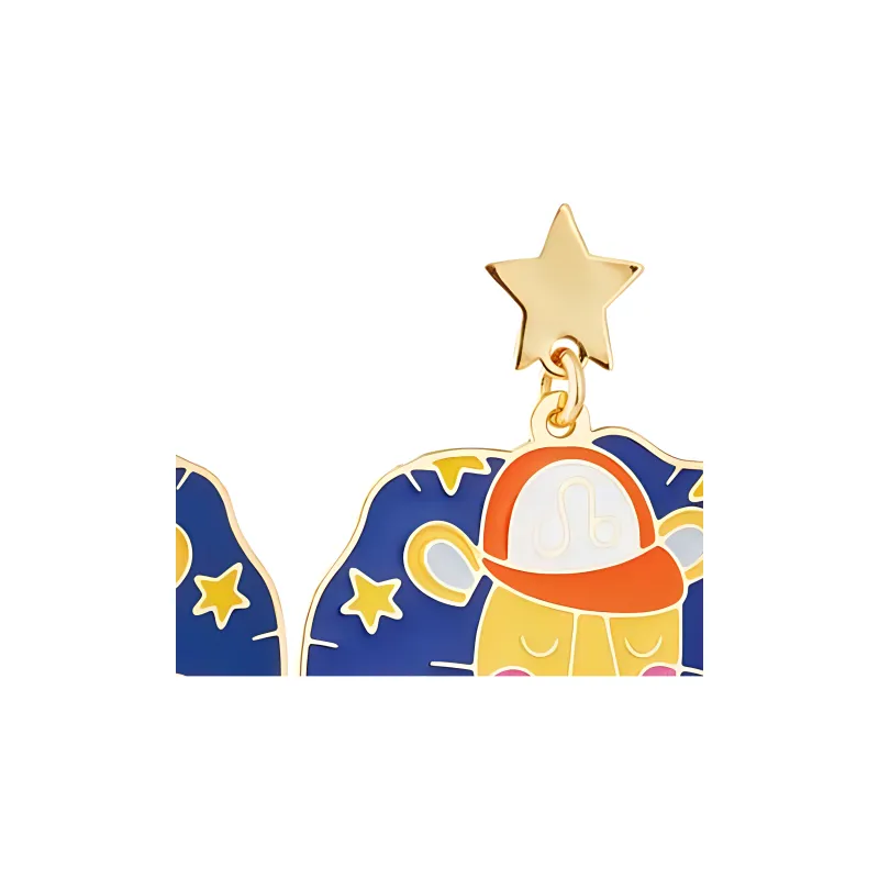 LES NEREIDES Gold Plated Stud Earrings Women's Blue-2