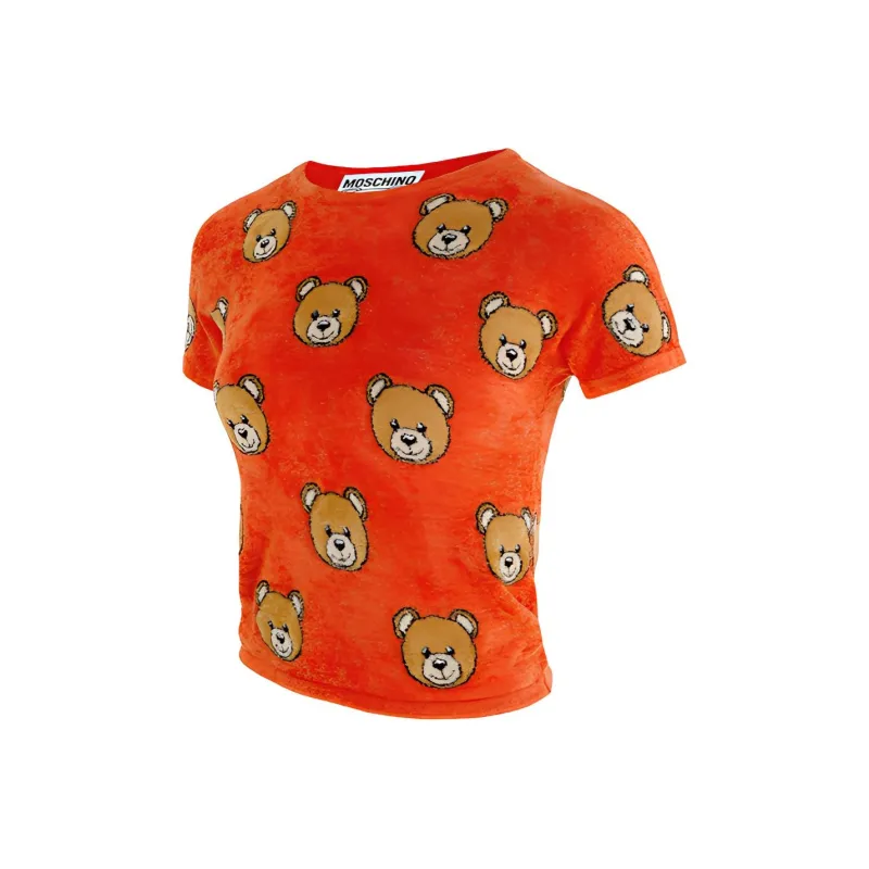 MOSCHINO Crop Tops Women's Orange Red-2
