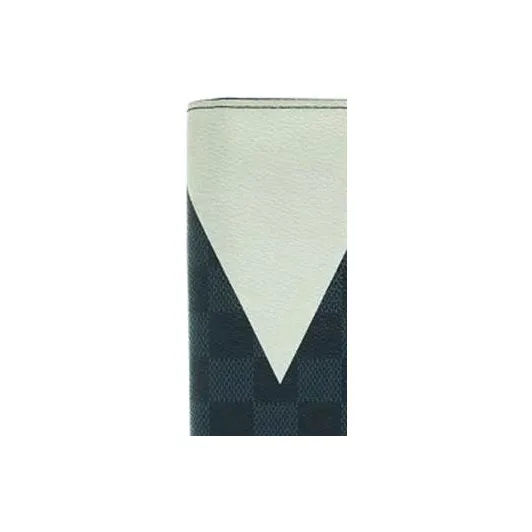 LOUIS VUITTON Brazza Damier Cobalt Regatta Canvas Wallet Unisex Multicolor-4