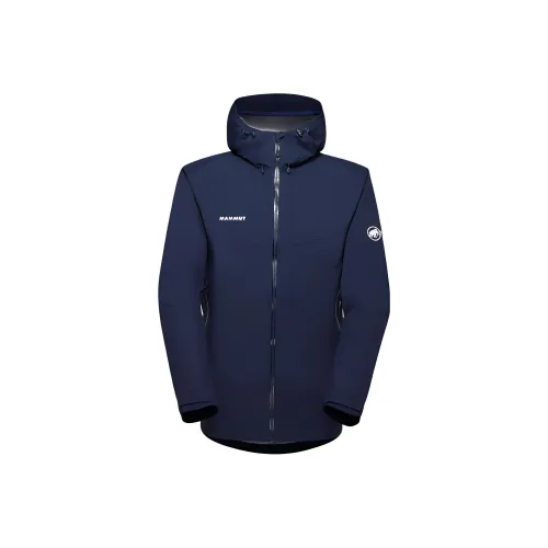MAMMUT Outdoor Hiking Waterproof And Windproof Windbreaker Jacket Men's Blue