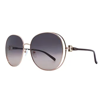 FERRAGAMO Irregular Shape Sunglasses Women's Gold