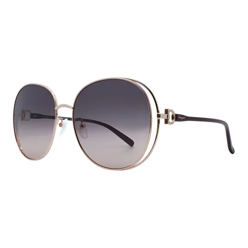 FERRAGAMO Irregular Shape Sunglasses Women's Gold