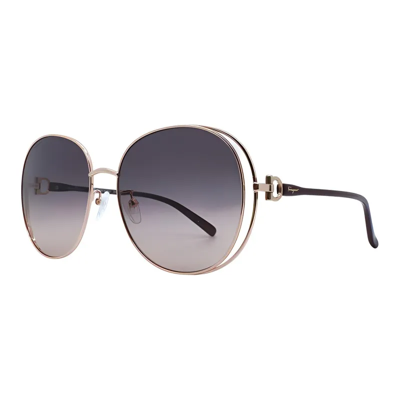 FERRAGAMO Irregular Shape Sunglasses Women's Gold-0