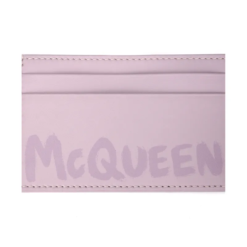 Alexander McQueen Leather Wallet, Card Holder Men's Pink-4