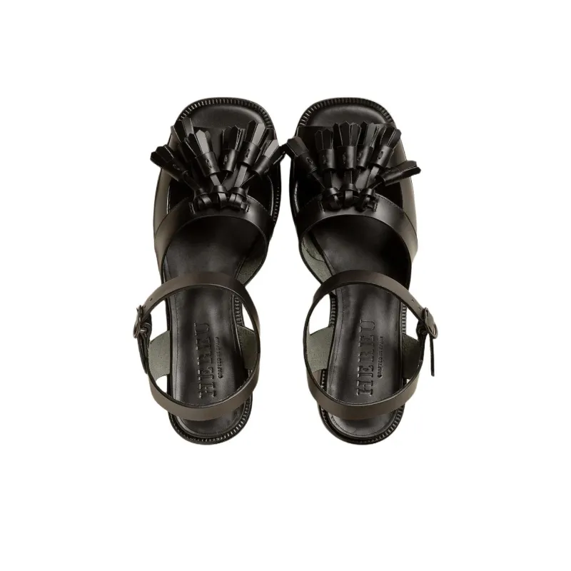 Hereu Boqueria Strap Sandals 5cm Women's Black-3