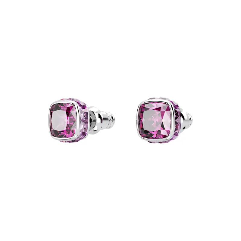 Swarovski Birthstone Stud Earrings Women's Purple-2