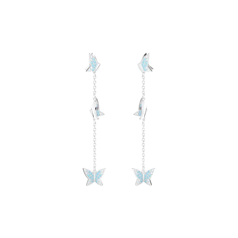 Swarovski Lilia Rhodium Plated Artificial Crystal Earrings Women's-3